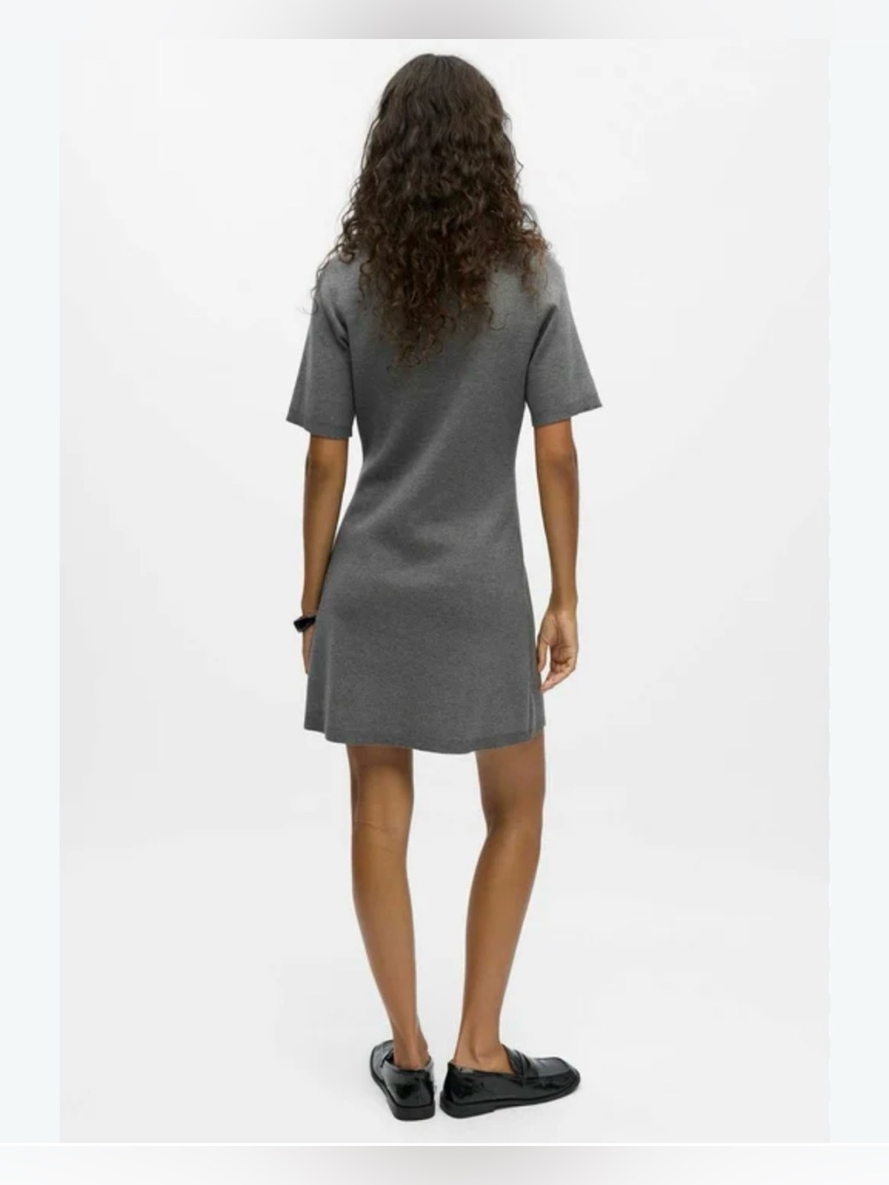 J. Crew Gray Short-Sleeve Knit Mini Dress